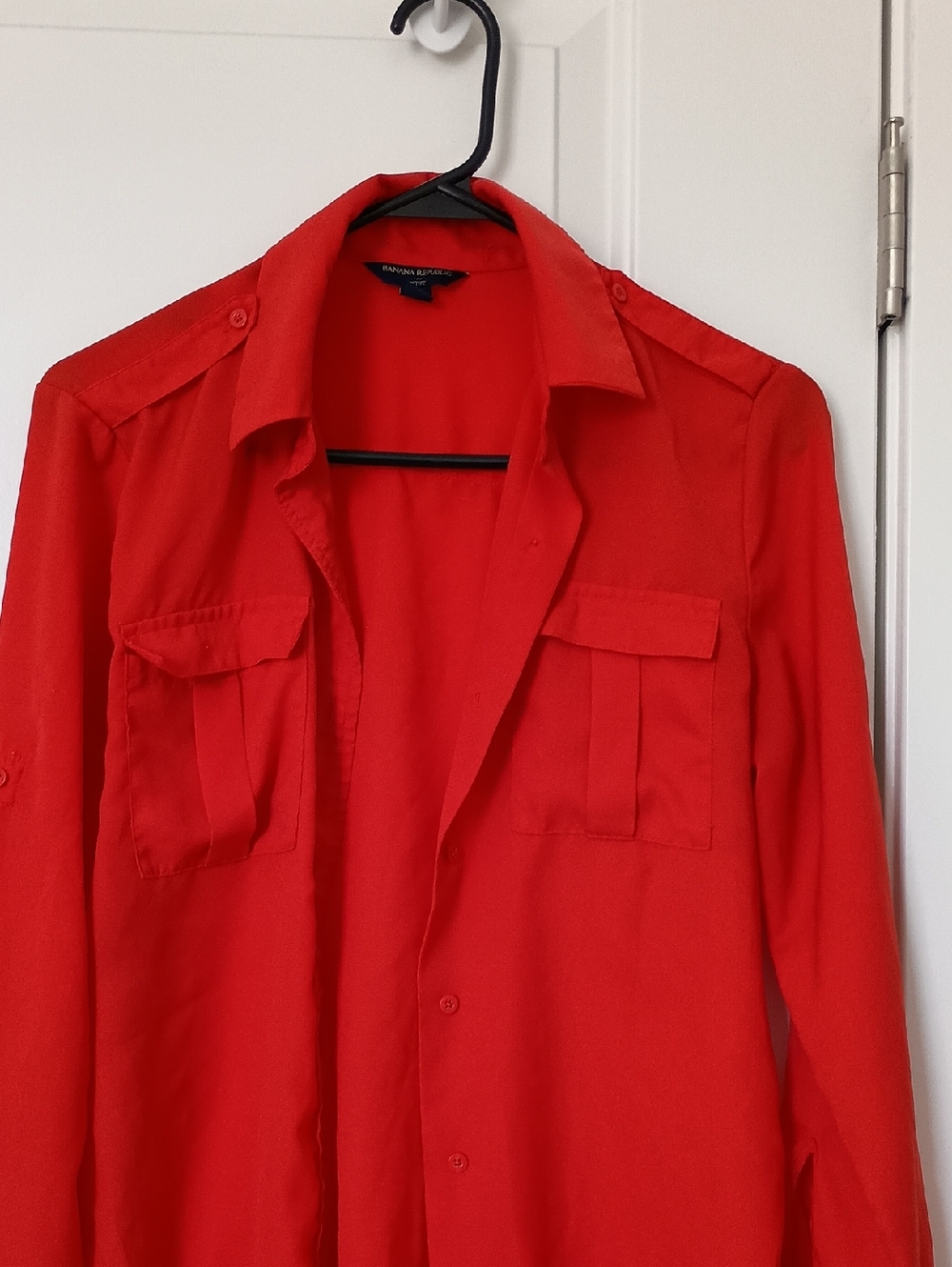 Banana Republic Men's Red Lightweight Shirt Jacket